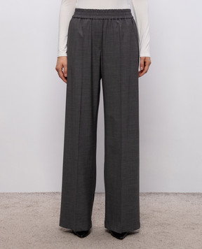 Brunello Cucinelli Серые брюки с шерстью MPW07P9002