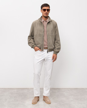 Cashmere&Whiskey Замшева куртка кольору хакі 23254100332