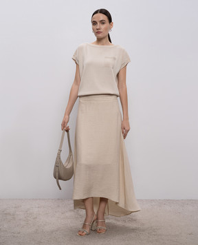 Peserico Бежевая юбка с льном A0511805435