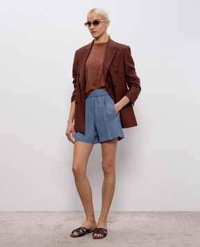 Brunello Cucinelli Голубые шорты с льном MH126P8955