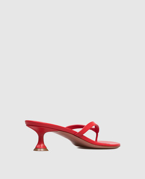 Amina Muaddi Червоні шкіряні мюлі Juliette 17S366195JUL