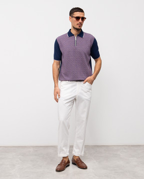 Stefano Ricci Поло з шовком у візерунок K414016P31F26167