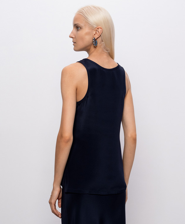 Max Mara Синій топ PAVIDO із шовку MXMPAVIDO зображення 4