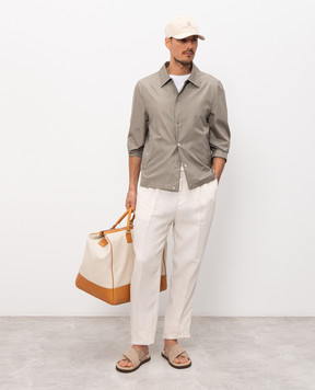 Brunello Cucinelli Куртка цвета хаки из шелка MZ4216541