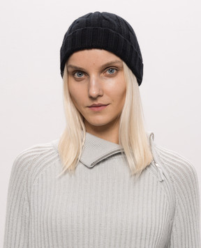 Allude Чорна шапка з кашеміру з фактурним візерунком 26511223