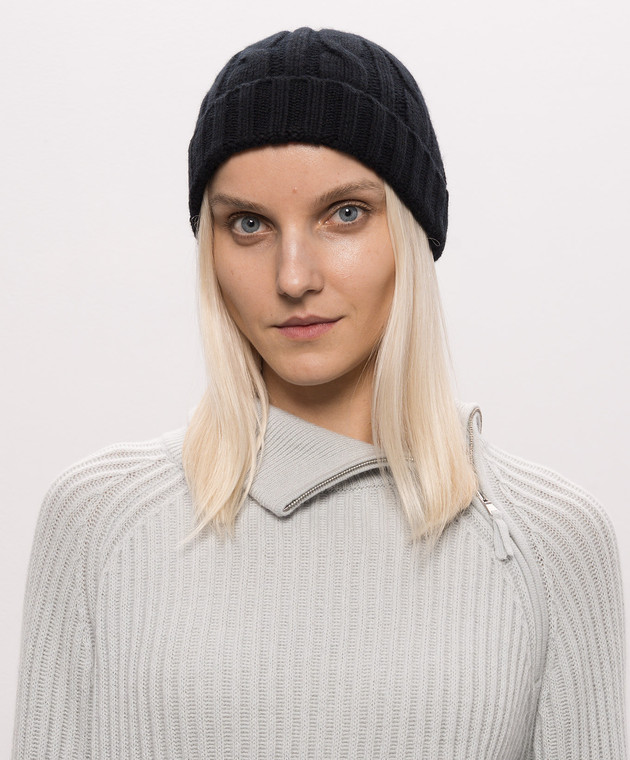 Allude Чорна шапка з кашеміру з фактурним візерунком 26511223 зображення 2
