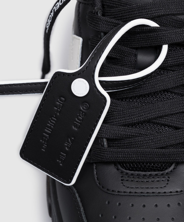 Off-White Чорні шкіряні кросівки Out Of Office W259C9L018 зображення 5