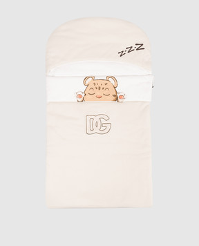 Dolce&Gabbana Дитячий бежевий конверт з принтом LNJAI2G7PNL