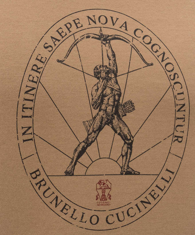 Brunello Cucinelli Коричневая футболка с принтом M0B138519 изображение 5
