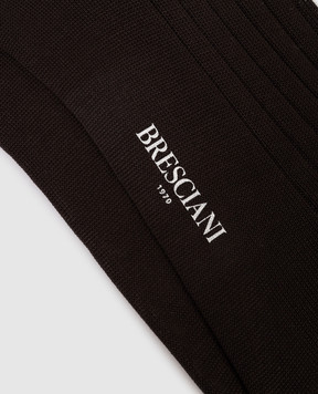 Bresciani Темно-коричневые носки в рубчик MC034UN0004XX