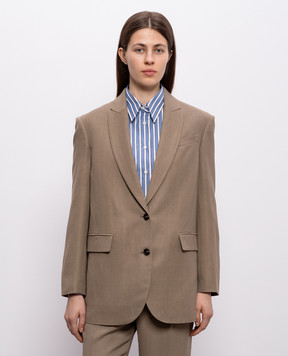 Brunello Cucinelli Коричневий жакет з льоном MH1267291