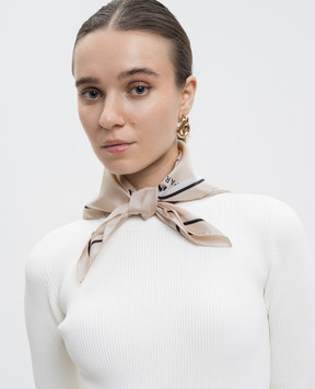 Givenchy Бежева хустка із шовку Shadow з логотипом 710009347017