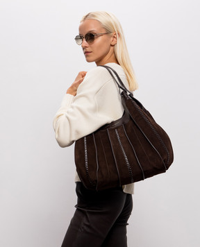 Gianni Chiarini Коричневая замшевая сумка-тоут Dua BS12750COMMCMRALPH
