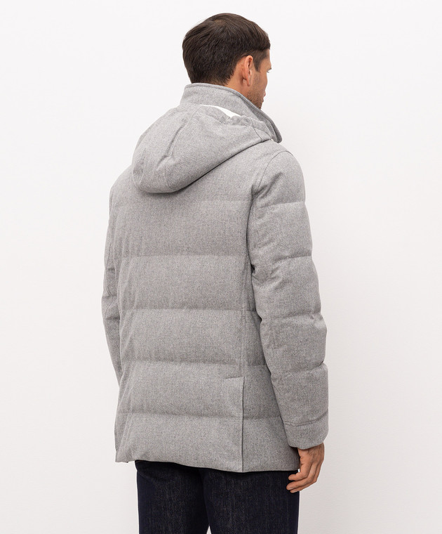 Brunello Cucinelli Серая пуховая куртка из шерсти MM4701823 изображение 4