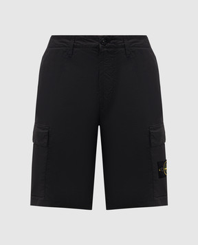 Stone Island Чорні шорти-карго з логотипом L1S15L100020S0003
