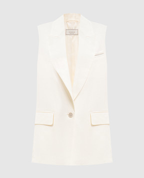 Peserico Жилет цвета айвори из льна S0304002606