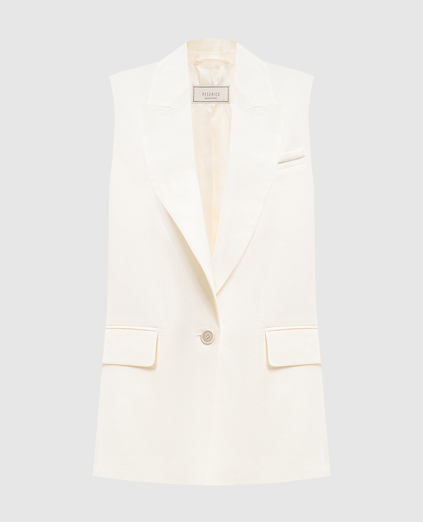 Жилет цвета айвори из льна