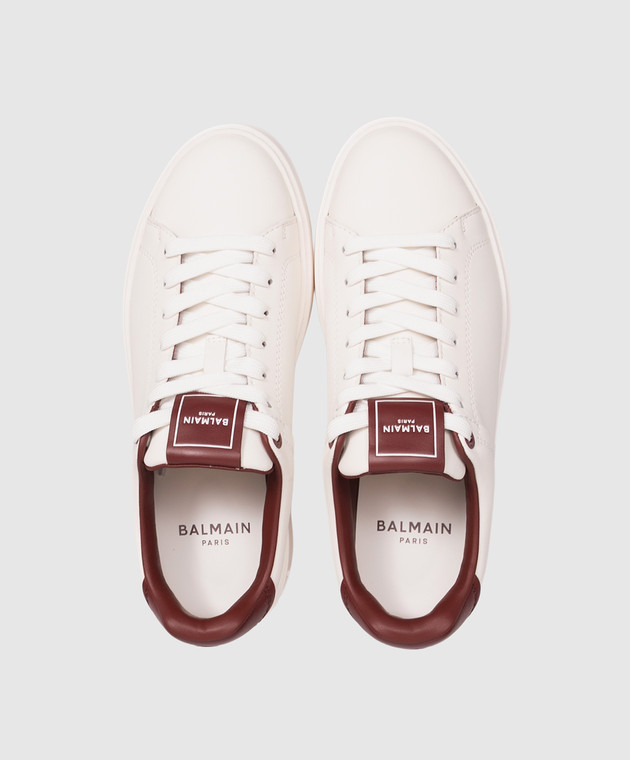 Balmain Шкіряні кросівки B-Court кольору айворі HN1VI690LVTR зображення 4