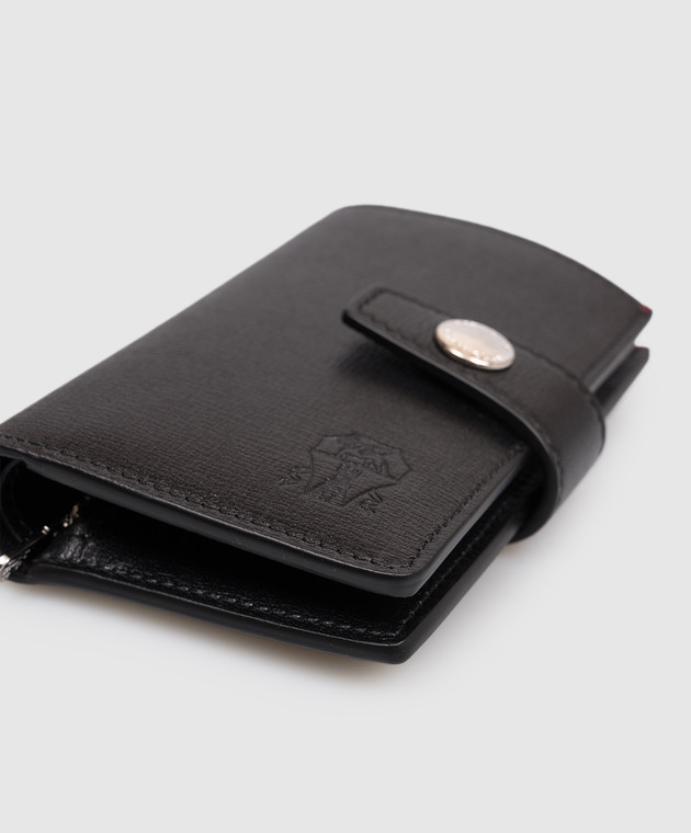 Brunello Cucinelli Черный кожаный портмоне с тиснением эмблемы MWRLBU439 изображение 4
