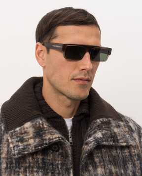 Alexander McQueen Коричневые солнцезащитные очки A009S6J0749