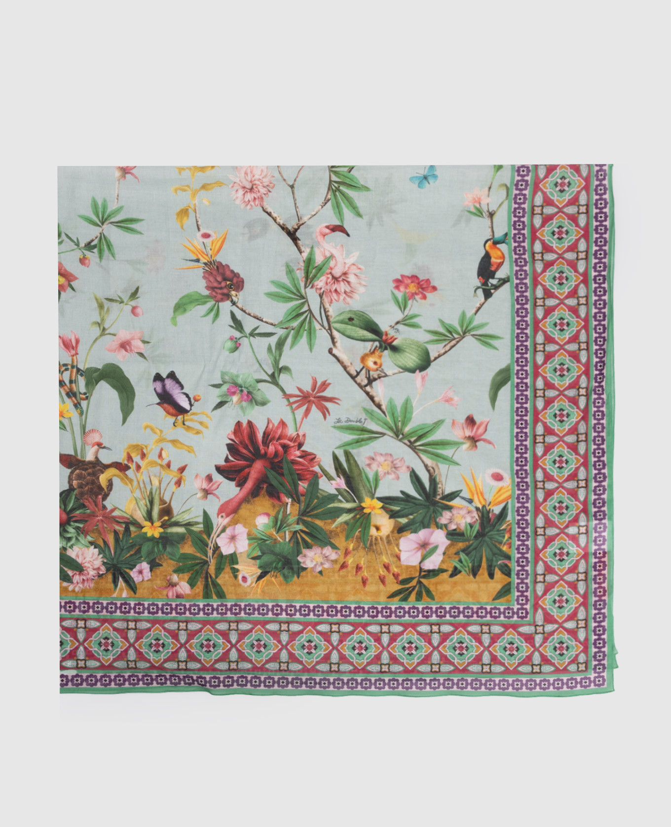 

Зеленое парео в принт, Зеленый, Парео