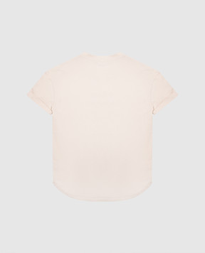 Brunello Cucinelli Дитяча бежева футболка з принтом B0T81T485B