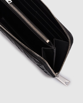 Bottega Veneta Чорний шкіряний гаманець Intrecciato 814838V63U1
