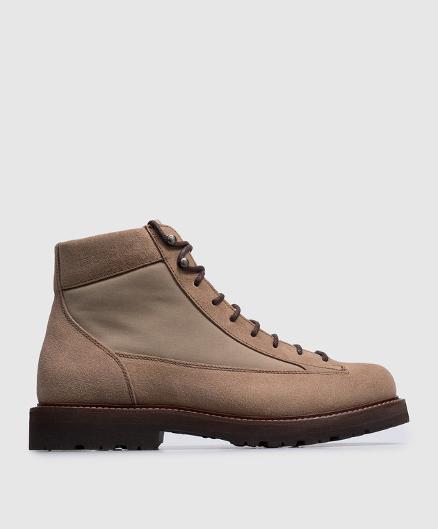Brunello Cucinelli Коричневі комбіновані черевики Urban Outdoor MZUANRW668