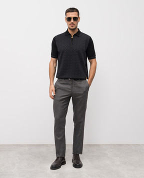 Stefano Ricci Сірі штани з льону, вовни та шовку M1T6100018B127HA