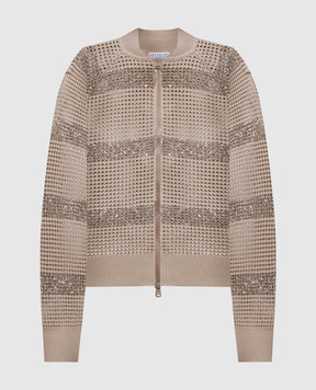 Brunello Cucinelli Бежевий кардиган з паєтками M58772806