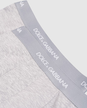 Dolce&Gabbana Дитячий набір сірих трусів-боксерів з візерунком логотипа L4J701ON00G
