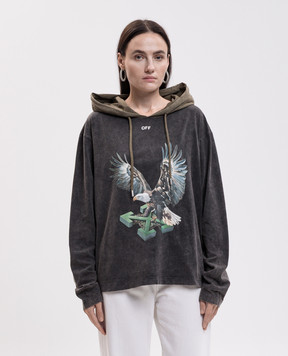 Off-White Серые худи с принтом Eagle Arrow OWAB039F25JER001