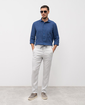 Marco Pescarolo Серые брюки с льном CARACCIOLO5302