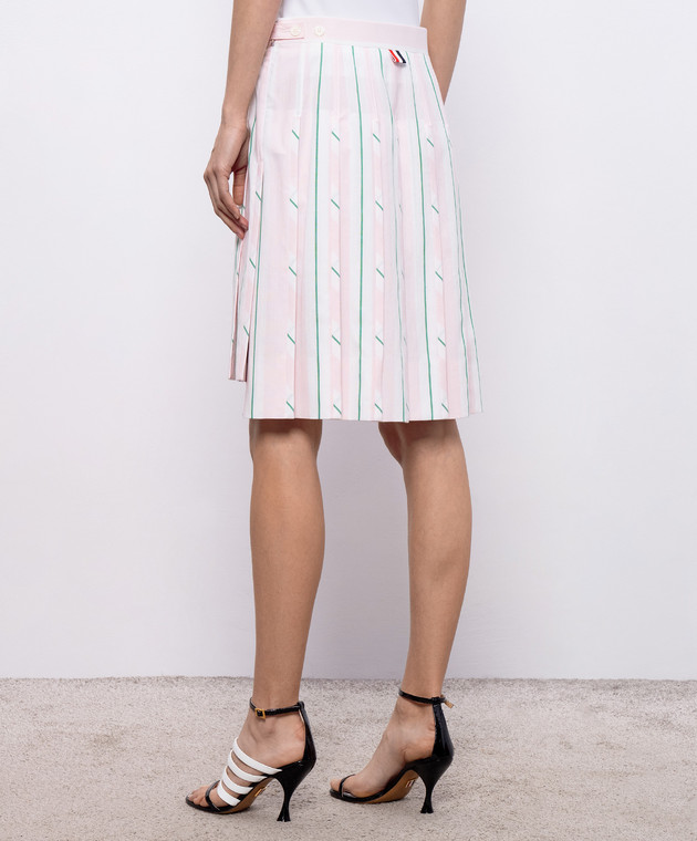 Thom Browne Рожева спідниця-плісе в смужку FGCA37UF1159 зображення 4