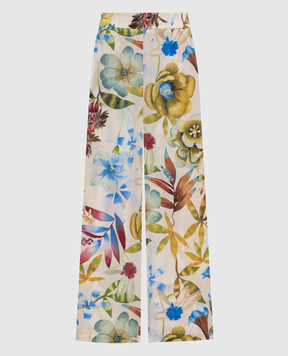 Momoni Штани BACCARAT кольору айворі із шовку MOPA03901MO