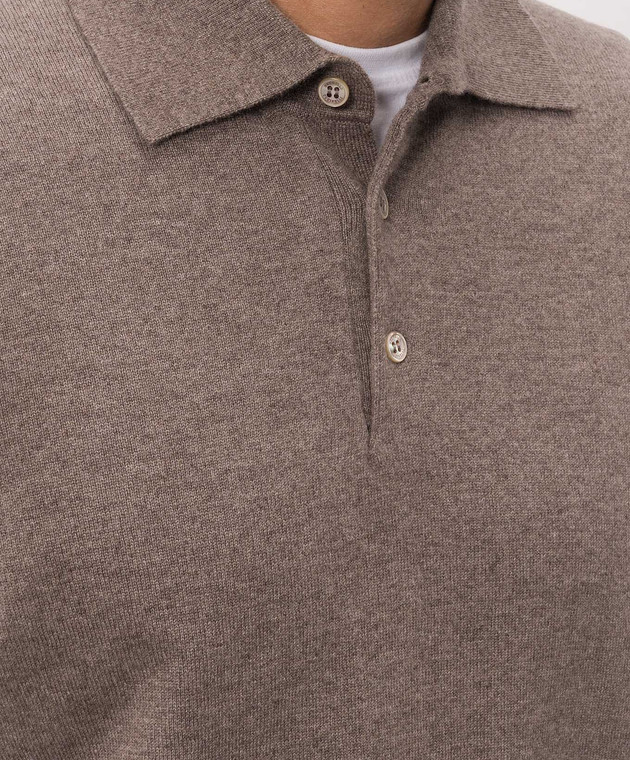 Brunello Cucinelli Коричневое поло M2200295 изображение 5