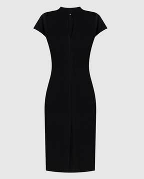 Jil Sander Черное платье из шерсти с фигурным вырезом J02CT0640J40356