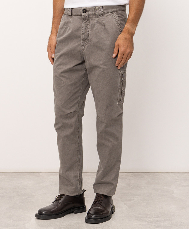 Brunello Cucinelli Серые брюки карго M225NS1060 изображение 3