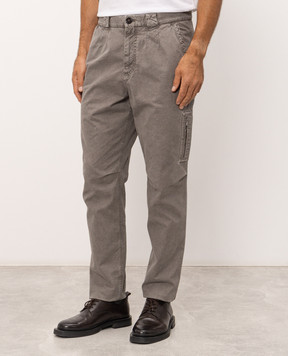 Brunello Cucinelli Серые брюки карго M225NS1060