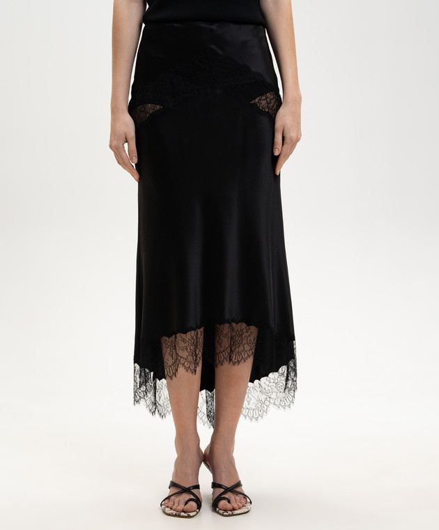 Dolce&Gabbana Черная юбка с шелком F4DD1TFU1AU изображение 3