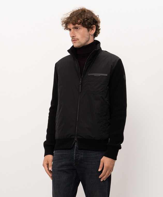 Moncler Чорна комбінована куртка L20919B00016M4281 зображення 3