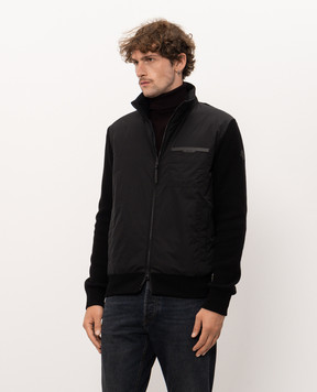 Moncler Черная комбинированная куртка L20919B00016M4281