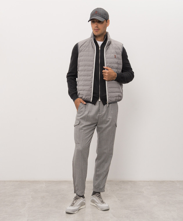 Brunello Cucinelli Кардиган сірий з кашеміру M2200106 зображення 2