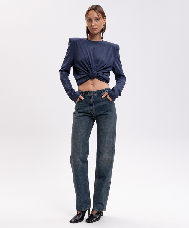 Magda Butrym Синие джинсы с эффектом потертости DENIM01PANTS125926 изображение 2