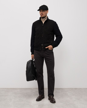 Canali Синяя комбинированная куртка LE00145O70477