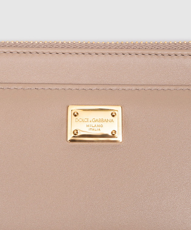Dolce&Gabbana Коричневий шкіряний картхолдер з металевою пластиною BI1261A9S25 зображення 3