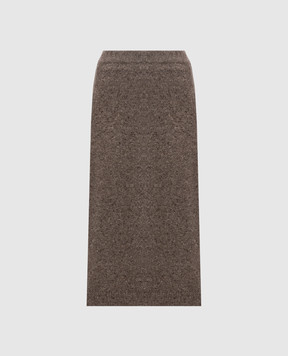 Max Mara Weekend Коричневая юбка ALOA с шерстью и шелком WKDALOA