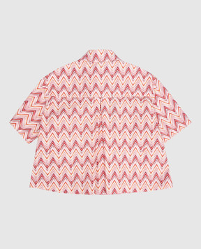 Missoni Детская розовая рубашка в брендовый принт MY5A71P0597