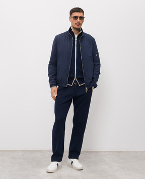 Stefano Ricci Синяя куртка с нашивкой эмблемы M6J4100010PL001HSAC64