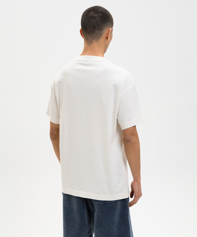 Palm Angels Біла футболка з контрастним принтом Skull PMAA109S26JER004 зображення 4